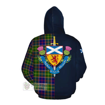 Arnott Tartan Cotton Hoodie Alba with Scottish Lion Royal Arm Half Style Pullover Hoodie - Tartan Vibes Clothing