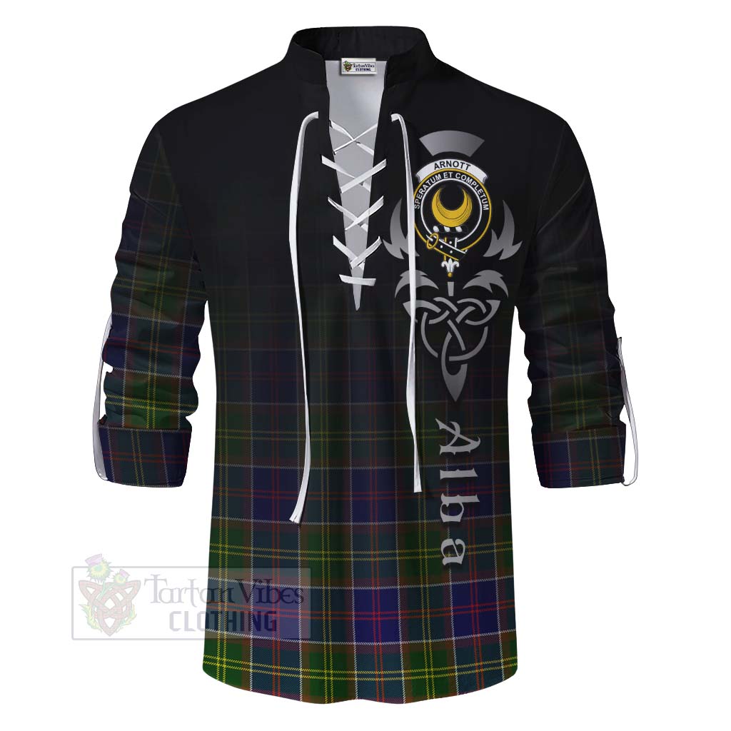 Arnott Tartan Ghillie Kilt Shirt Featuring Alba Gu Brath Family Crest Celtic Inspired - Tartan Vibes Clothing
