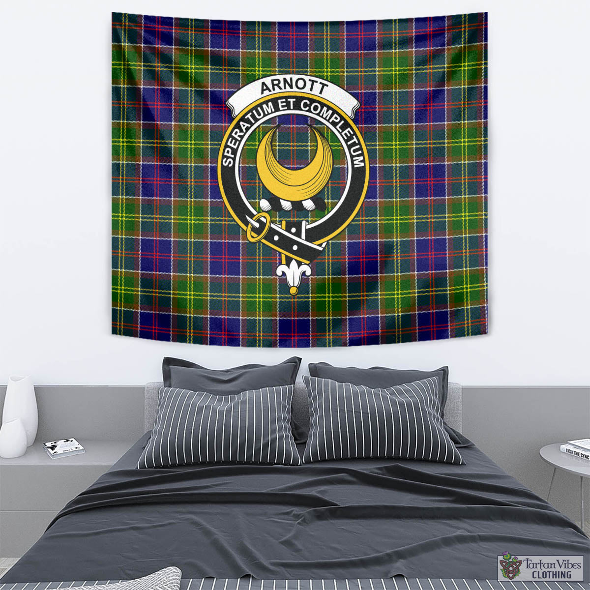 Tartan Vibes Clothing Arnott Tartan Tapestry Wall Hanging and Home Decor for Room with Family Crest