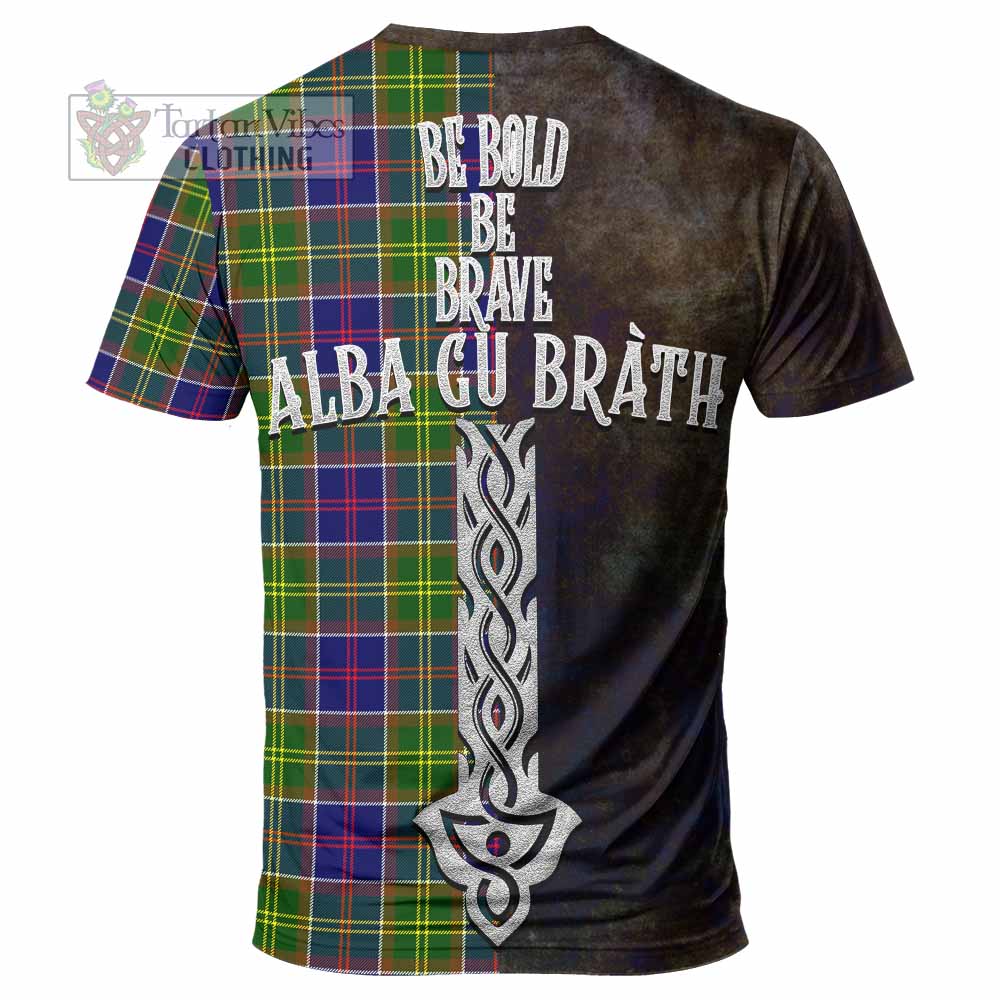Arnott Tartan Family Crest T-Shirt Alba Gu Brath Be Brave Lion Ancient Style - Tartan Vibes Clothing