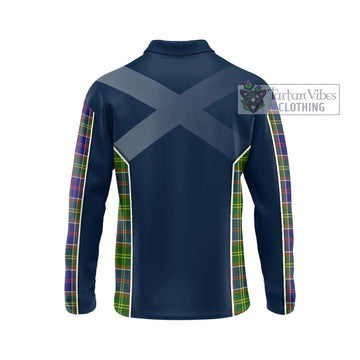 Arnott Tartan Long Sleeve Polo Shirt with Family Crest and Lion Rampant Vibes Sport Style - Tartan Vibes Clothing