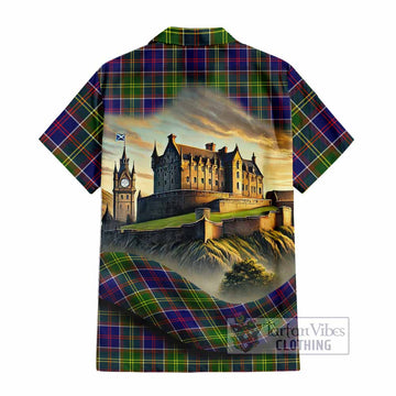 Arnott Tartan Family Crest Hawaiian Shirt with Scottish Ancient Castle Style - Tartan Vibes Clothing