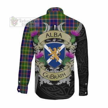 Arnott Tartan Family Crest Long Sleeve Button Shirt Lion Rampant Royal Thistle Shield Celtic Inspired Men's Shirt - Tartan Vibes Clothing