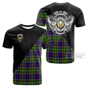 Arnott Tartan Cotton T-shirt with Family Crest and Military Logo Style
