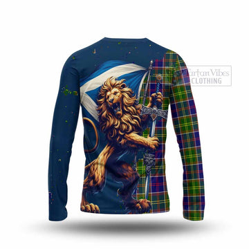 Arnott Tartan Family Crest Long Sleeve T-Shirt with Scottish Majestic Lion - Tartan Vibes Clothing