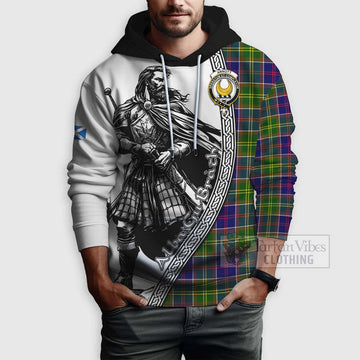 Arnott Tartan Clan Crest Hoodie with Highlander Warrior Celtic Style - Tartan Vibes Clothing