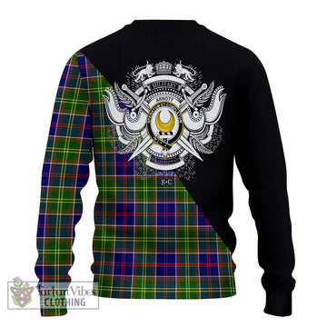 Arnott Tartan Ugly Sweater with Family Crest and Military Logo Style - Tartan Vibes Clothing