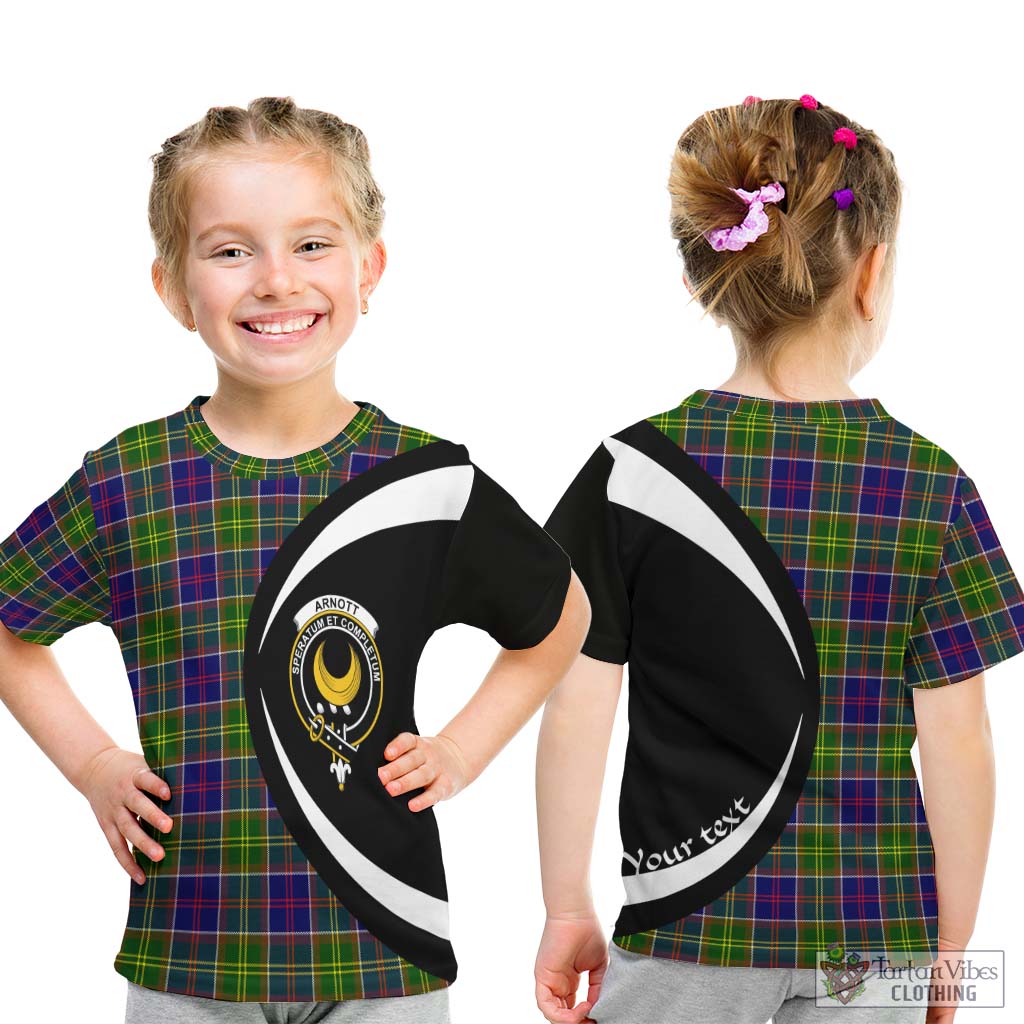 Arnott Tartan Kid T-Shirt with Family Crest Circle Style - Tartan Vibes Clothing