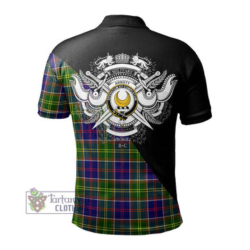 Arnott Tartan Polo Shirt with Family Crest and Military Logo Style - Tartan Vibes Clothing