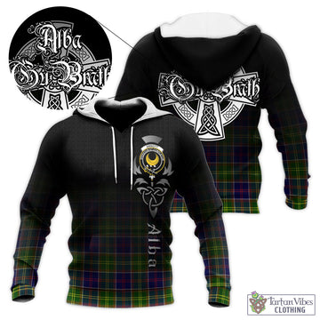 Tartan Vibes Clothing Arnott Tartan Knitted Hoodie Featuring Alba Gu Brath Family Crest Celtic Inspired