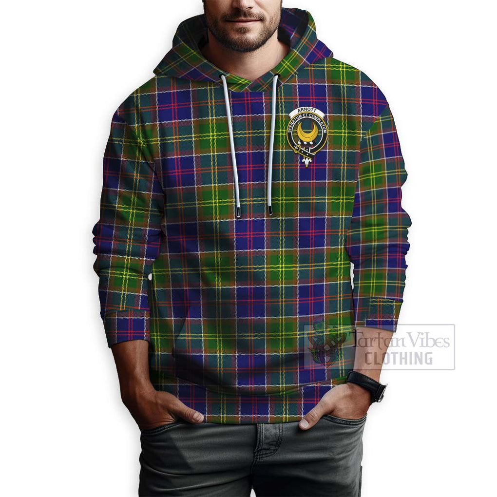 Arnott Tartan Hoodie with Family Crest Celtic Skull Style - Tartan Vibes Clothing