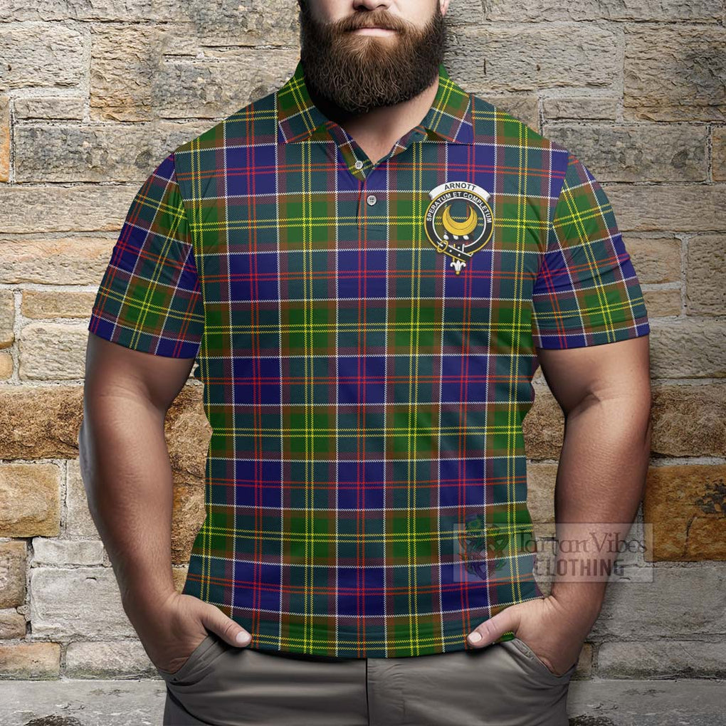 Arnott Tartan Polo Shirt with Family Crest Celtic Skull Style - Tartan Vibes Clothing