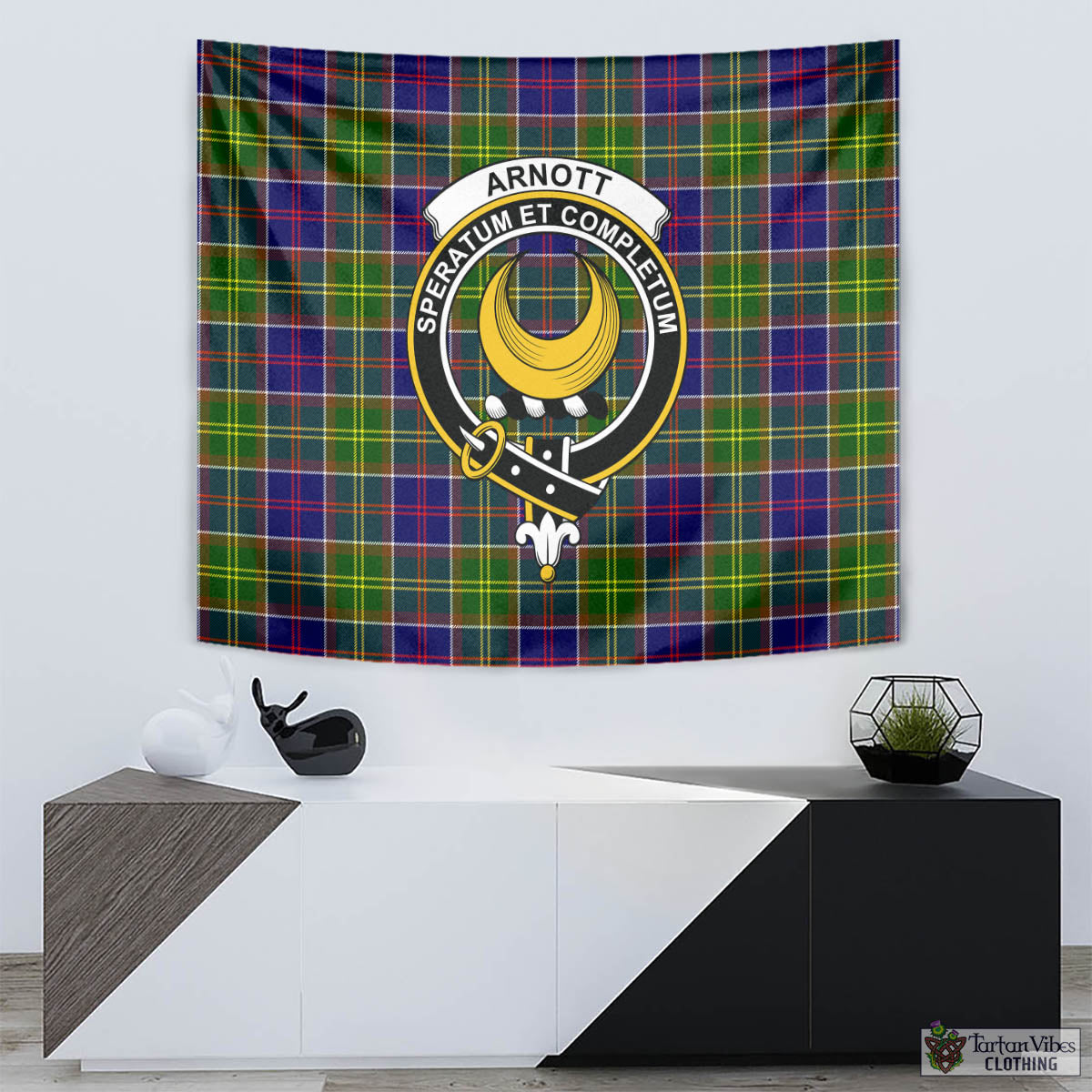 Tartan Vibes Clothing Arnott Tartan Tapestry Wall Hanging and Home Decor for Room with Family Crest