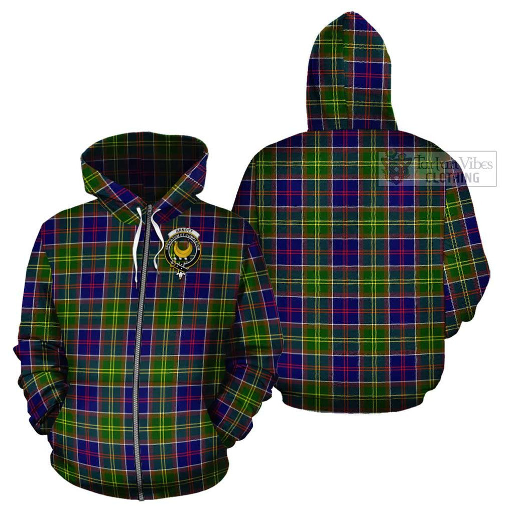Arnott Tartan Cotton Hoodie with Family Crest - Tartan Vibes Clothing