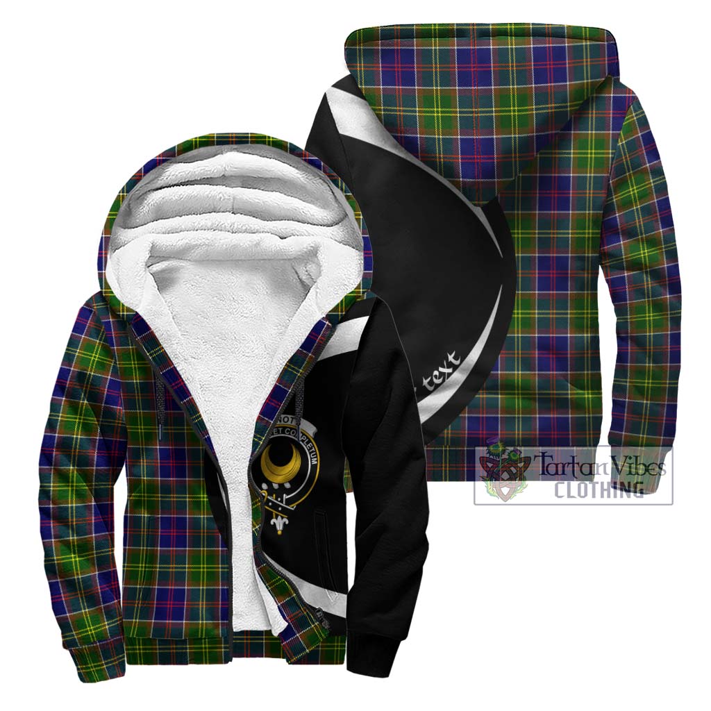 Arnott Tartan Sherpa Hoodie with Family Crest Circle Style Unisex - Tartan Vibes Clothing