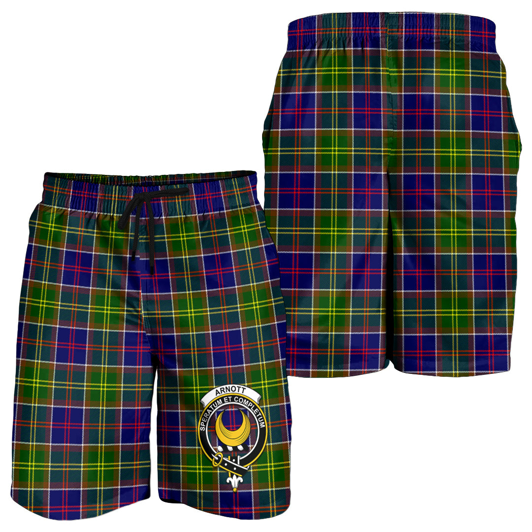 Arnott Tartan Mens Shorts with Family Crest - Tartan Vibes Clothing