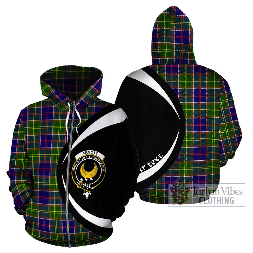 Arnott Tartan Hoodie with Family Crest Circle Style - Tartan Vibes Clothing
