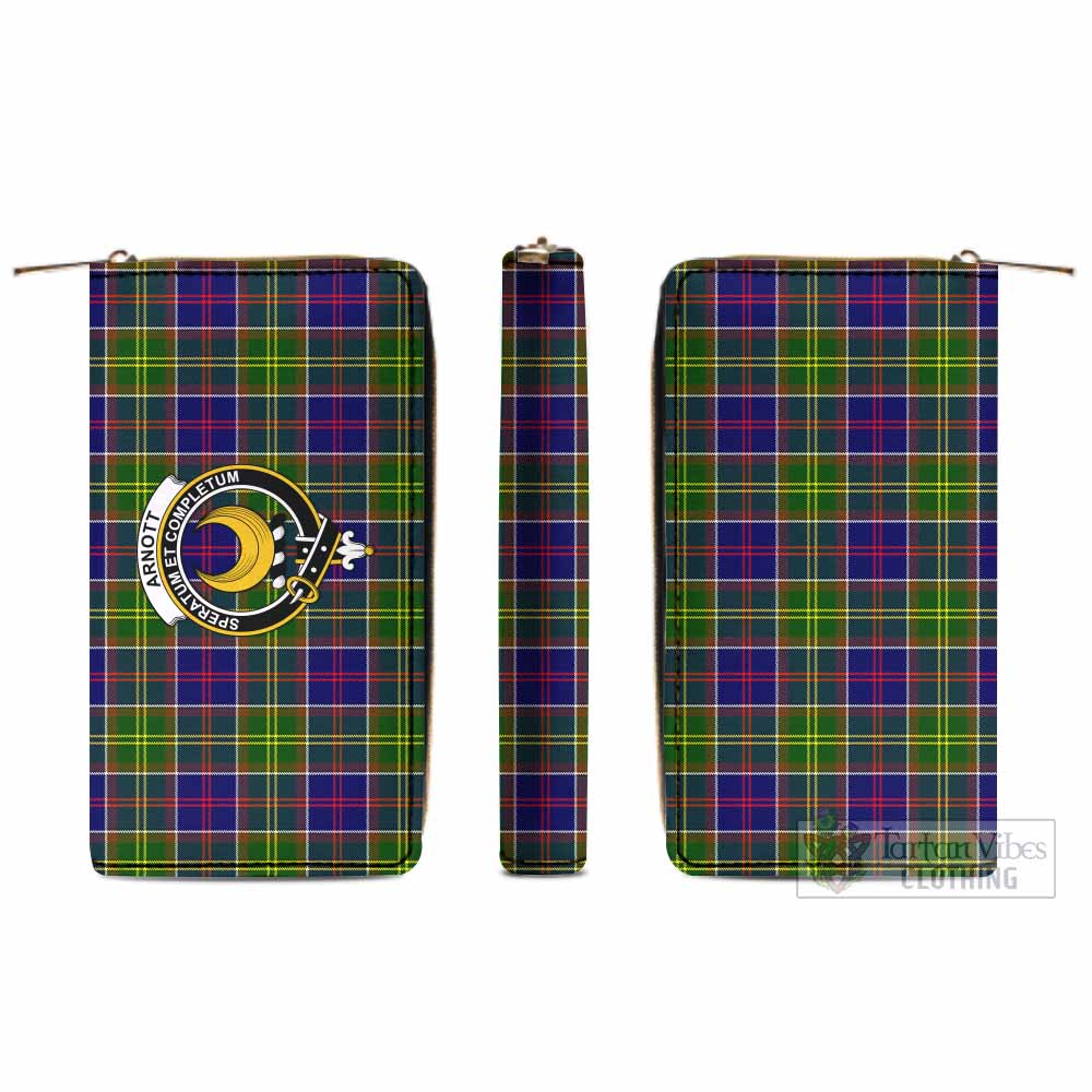 Tartan Vibes Clothing Arnott Tartan Women's Leather Wallet with Family Crest
