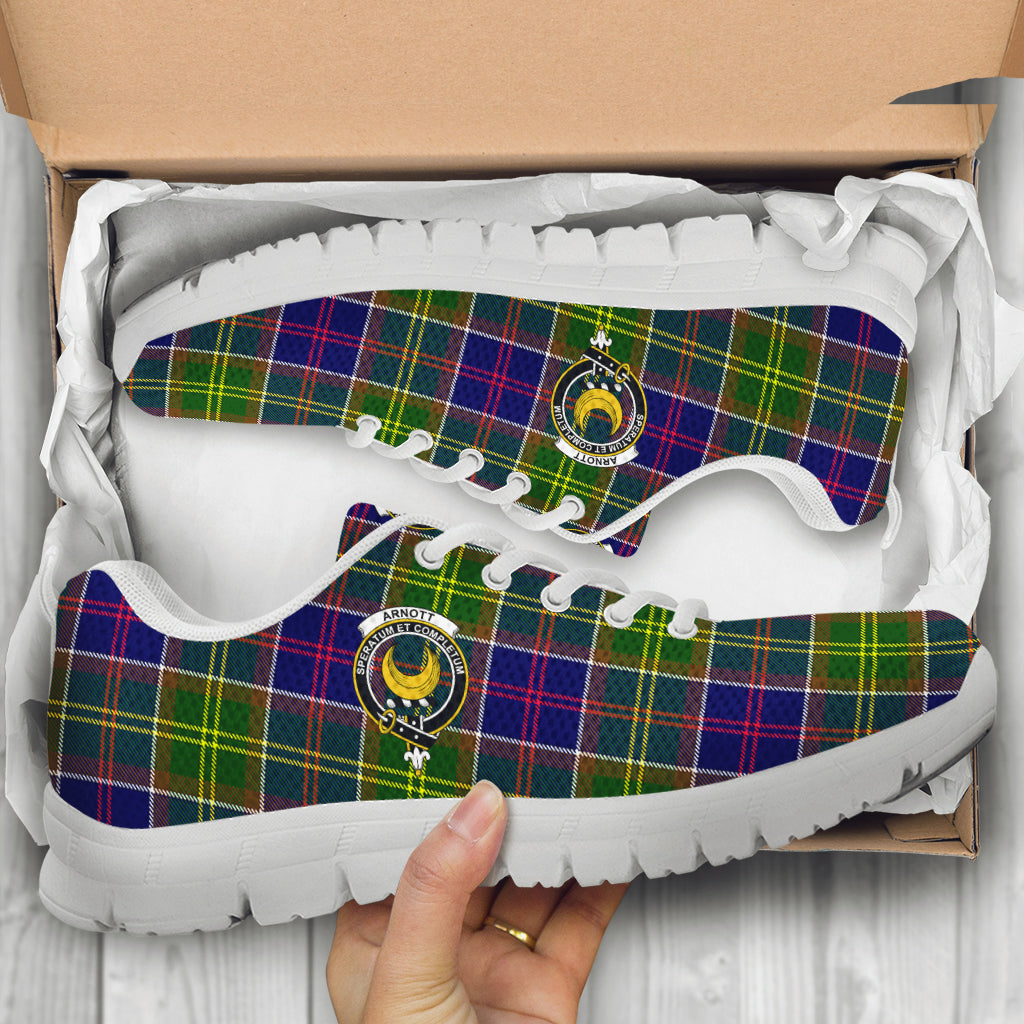 Arnott Tartan Sneakers with Family Crest - Tartan Vibes Clothing