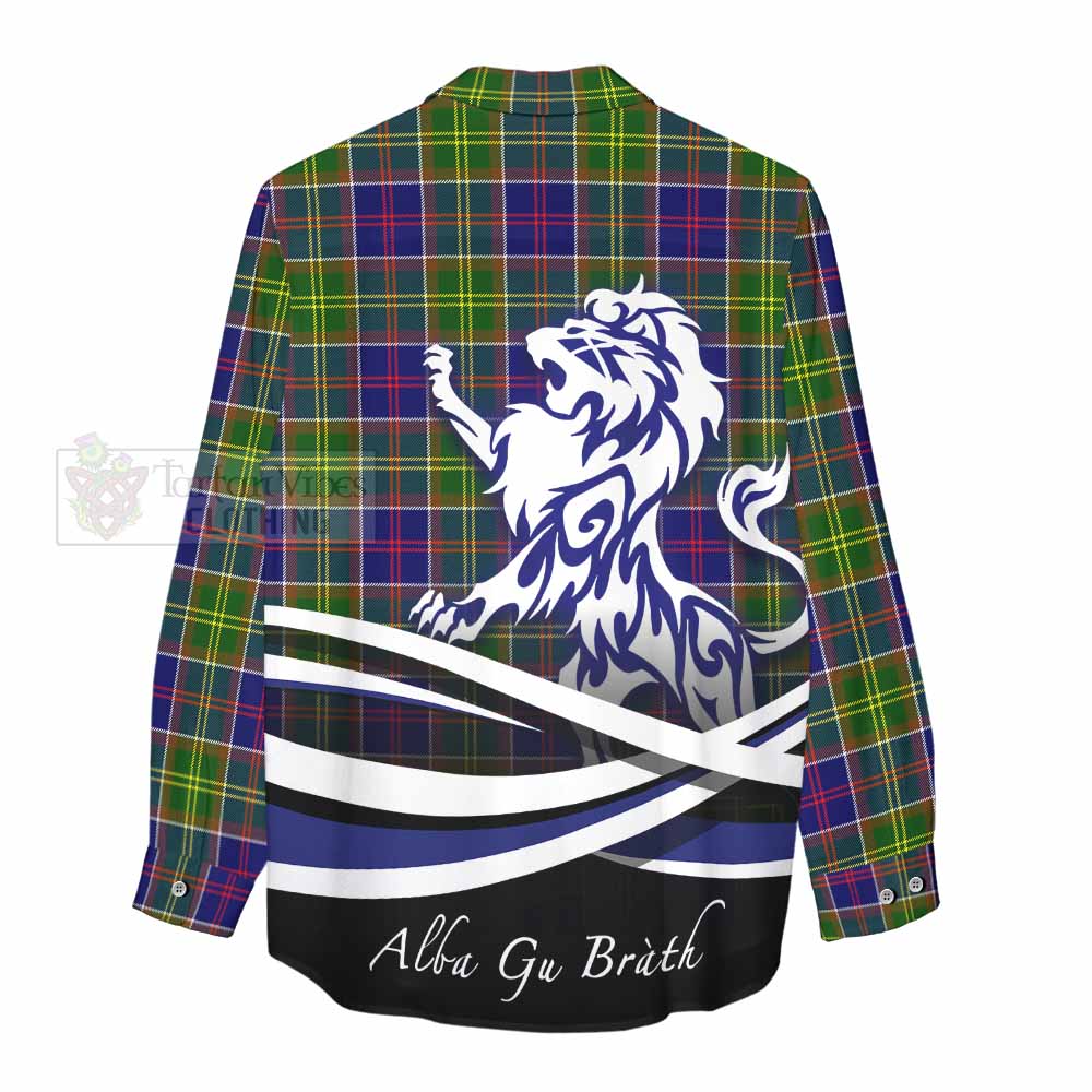 Arnott Tartan Women's Casual Shirt with Alba Gu Brath Regal Lion Emblem - Tartan Vibes Clothing