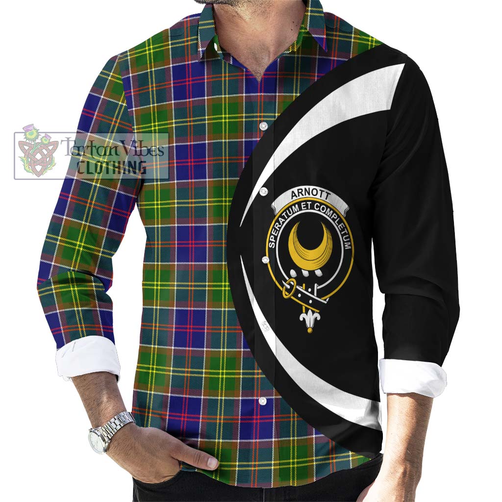 Arnott Tartan Long Sleeve Button Up with Family Crest Circle Style - Tartan Vibes Clothing