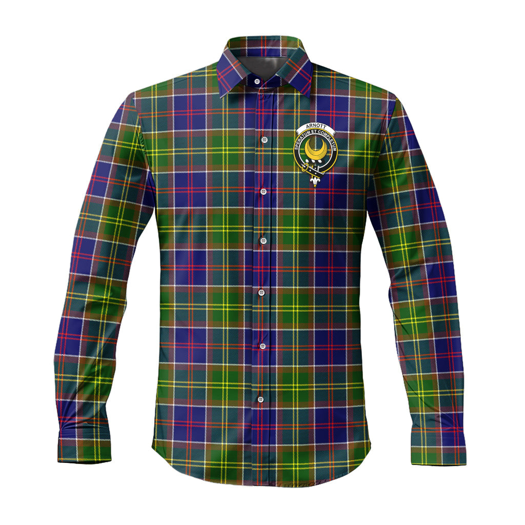 Arnott Tartan Long Sleeve Button Up Shirt with Family Crest Men's Shirt - Tartan Vibes Clothing