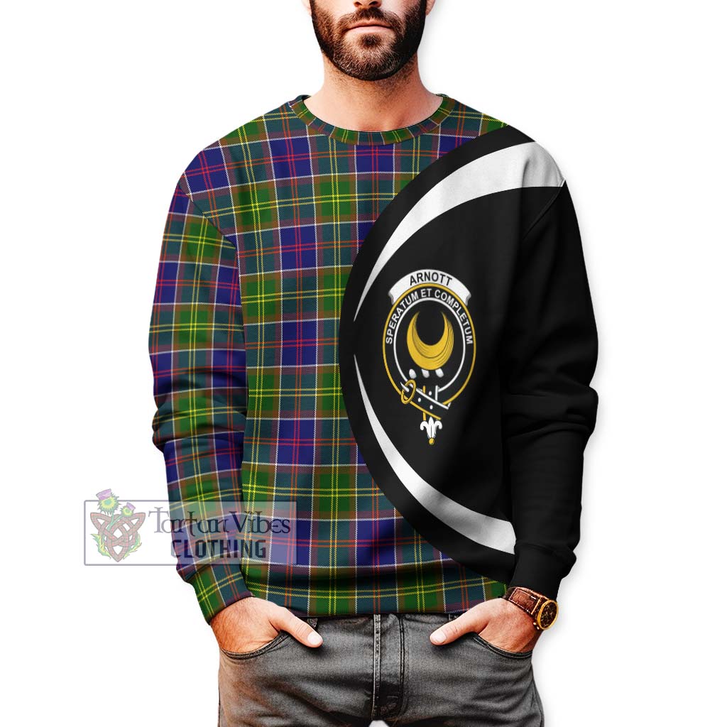 Arnott Tartan Sweatshirt with Family Crest Circle Style - Tartan Vibes Clothing