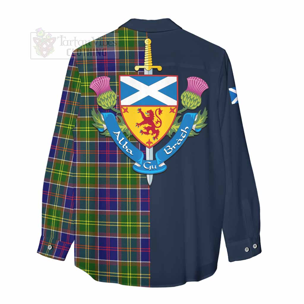 Arnott Tartan Women's Casual Shirt Alba with Scottish Lion Royal Arm Half Style - Tartan Vibes Clothing