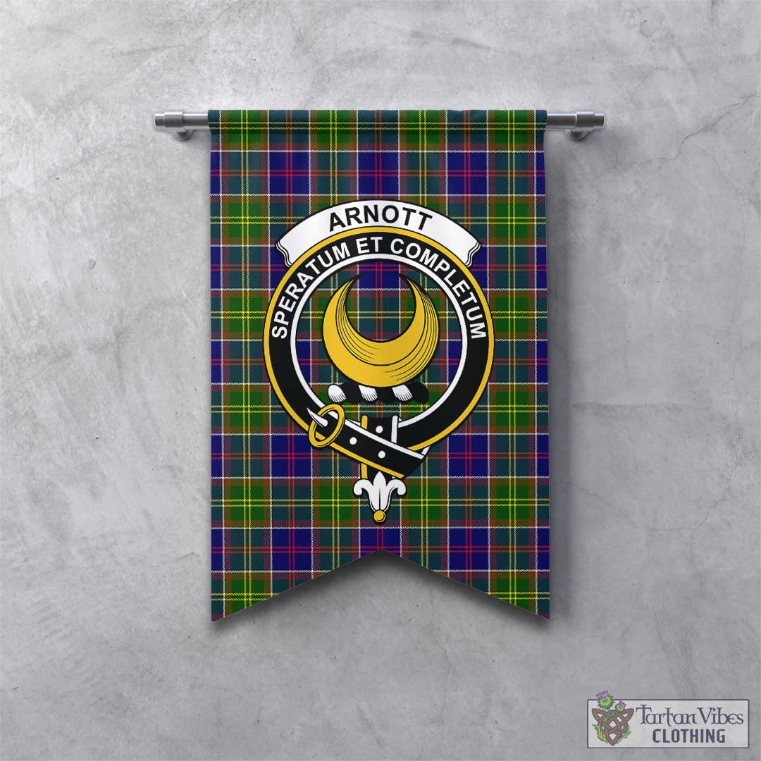 Arnott Tartan Gonfalon, Tartan Banner with Family Crest - Tartan Vibes Clothing