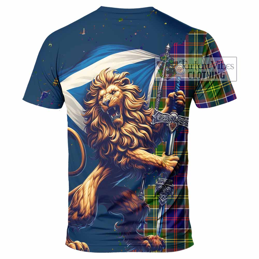 Tartan Vibes Clothing Arnott Tartan Family Crest T-Shirt with Scottish Majestic Lion