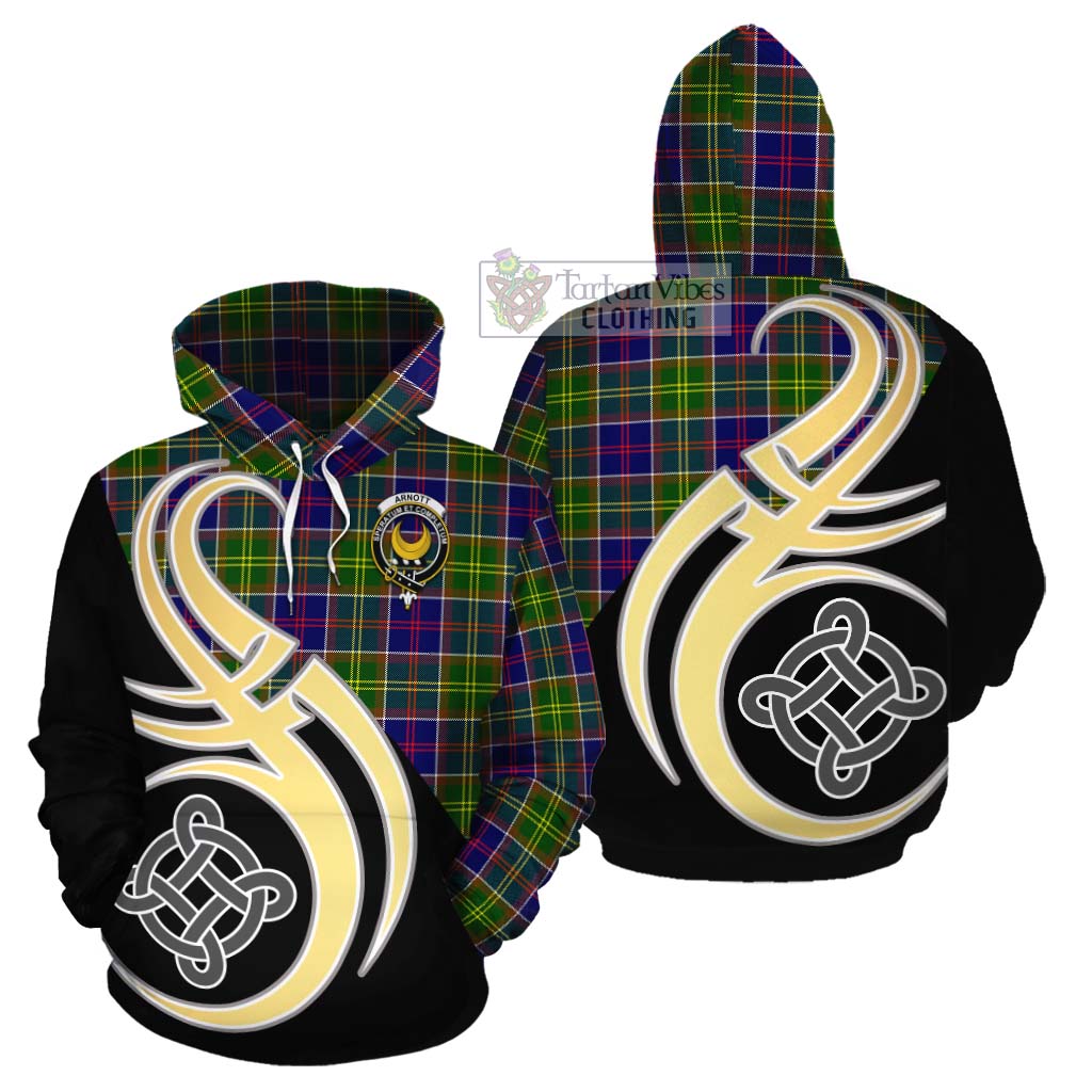 Arnott Tartan Cotton Hoodie with Family Crest and Celtic Symbol Style Zip Hoodie - Tartan Vibes Clothing