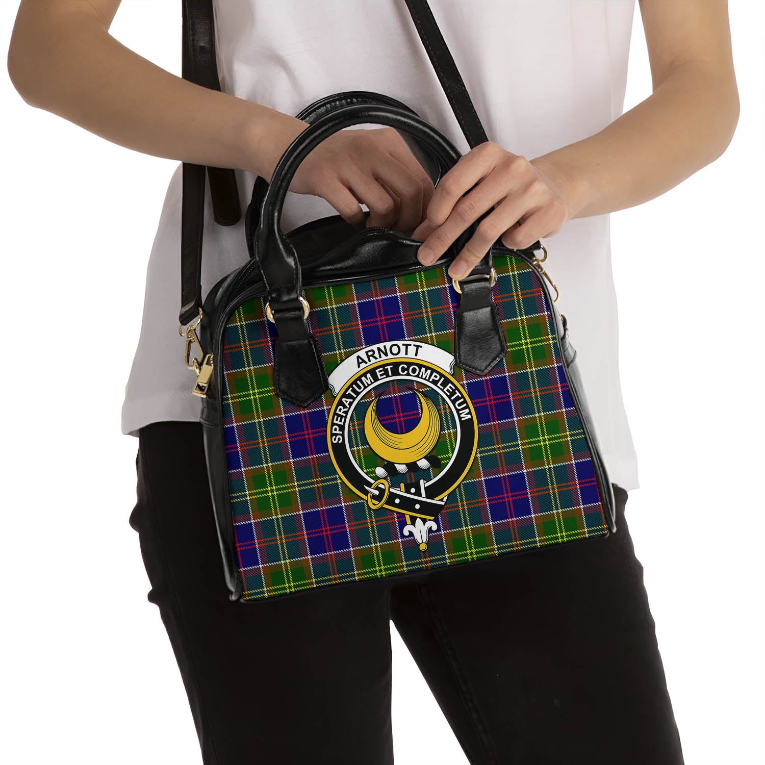 Arnott Tartan Shoulder Handbags with Family Crest - Tartan Vibes Clothing