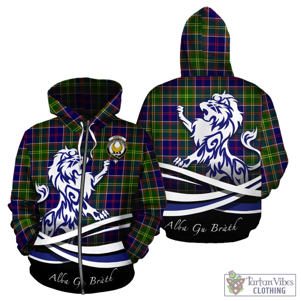 Arnott Tartan Hoodie with Alba Gu Brath Regal Lion Emblem - Tartan Vibes Clothing