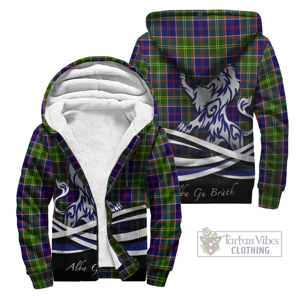 Arnott Tartan Sherpa Hoodie with Alba Gu Brath Regal Lion Emblem Unisex - Tartan Vibes Clothing