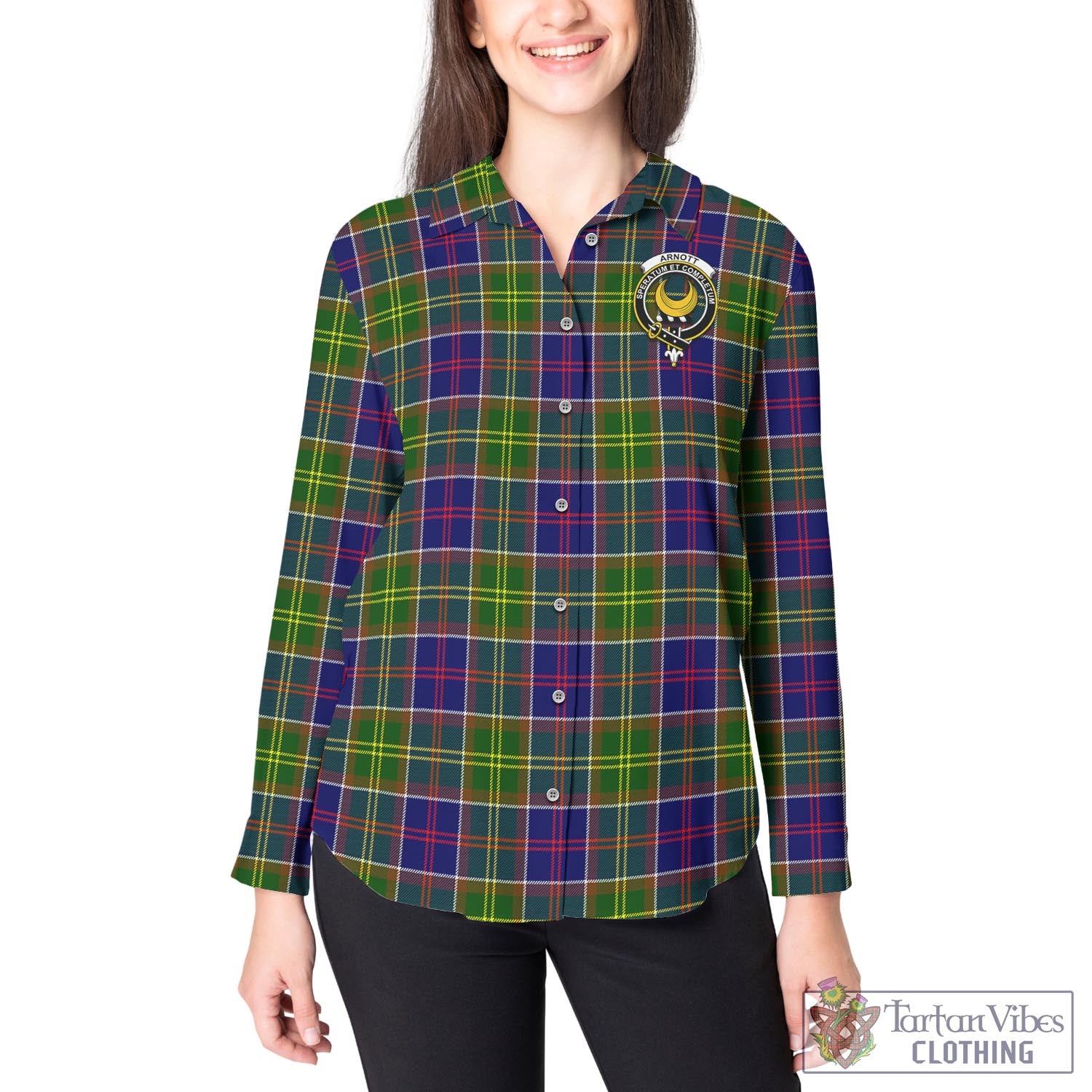 Arnott Tartan Women's Casual Shirt with Family Crest - Tartan Vibes Clothing