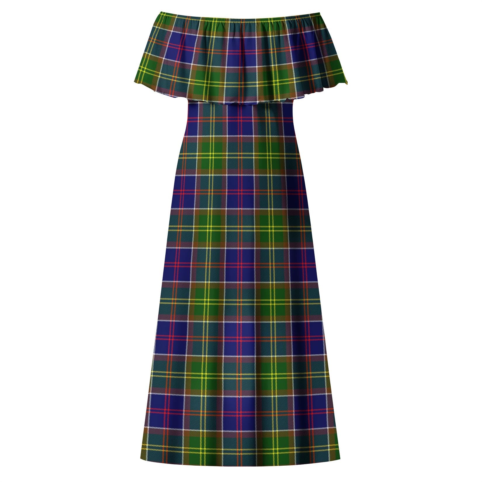 Arnott Tartan Off Shoulder Long Dress - Tartanvibesclothing