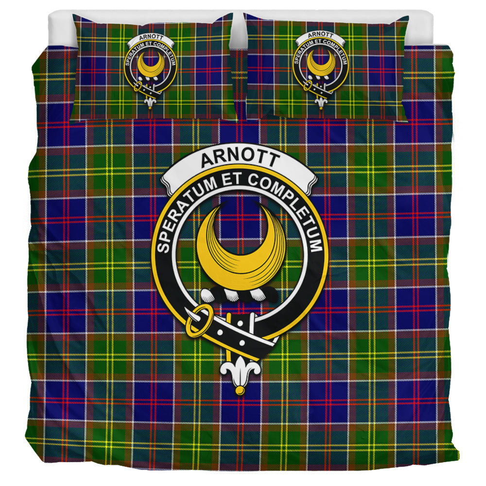 Arnott Tartan Bedding Set with Family Crest UK Bedding Set UK Super King 104*94 inch - Tartan Vibes Clothing