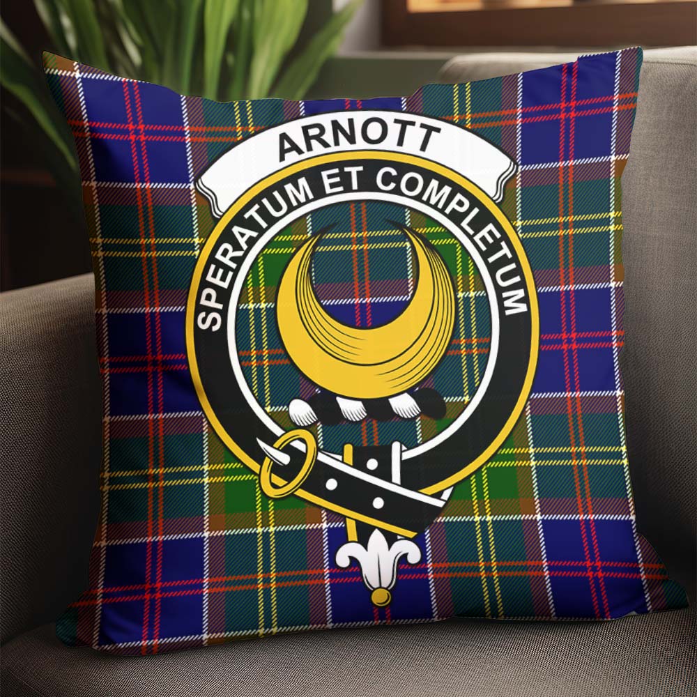 Arnott Tartan Pillow Cover with Family Crest - Tartan Vibes Clothing