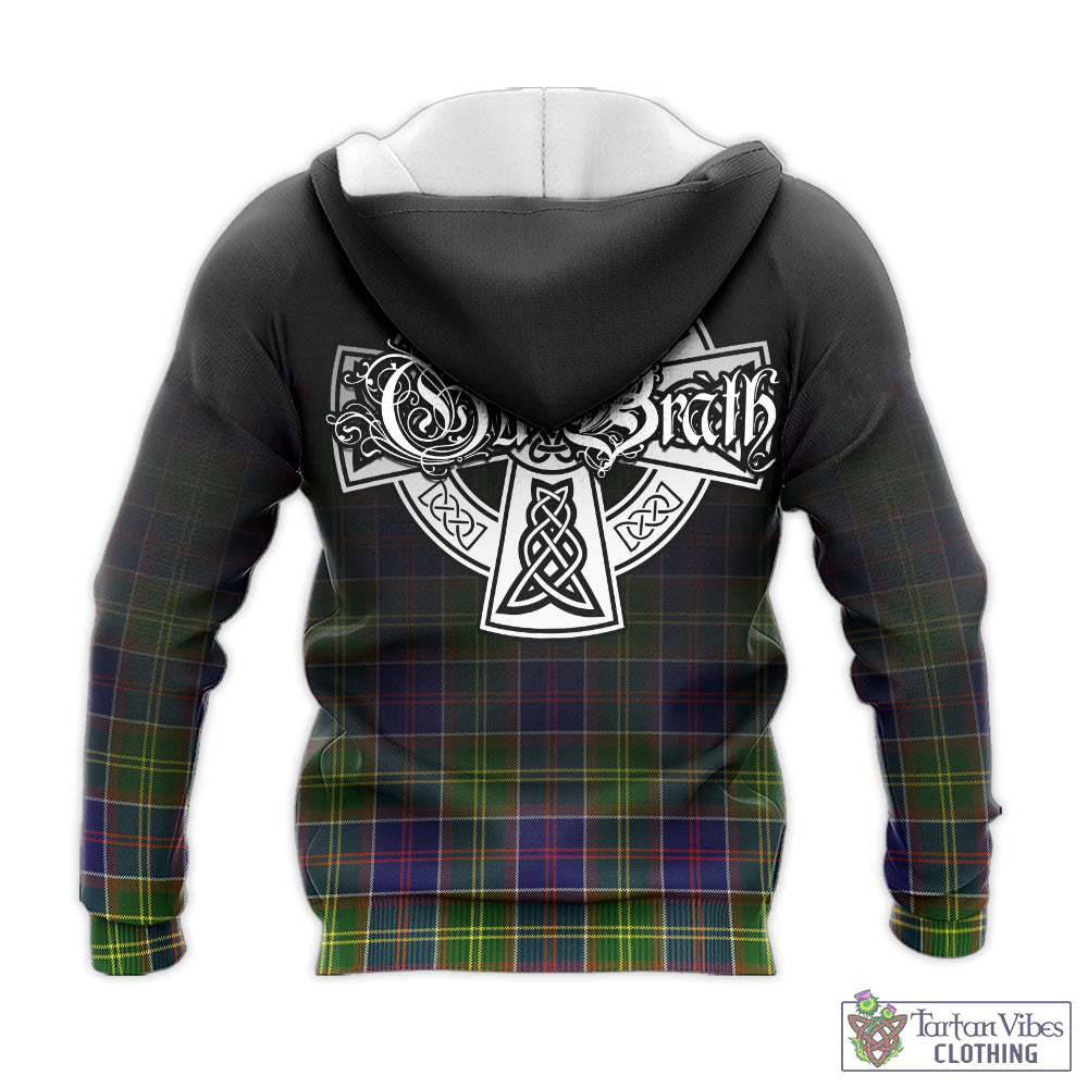 Tartan Vibes Clothing Arnott Tartan Knitted Hoodie Featuring Alba Gu Brath Family Crest Celtic Inspired