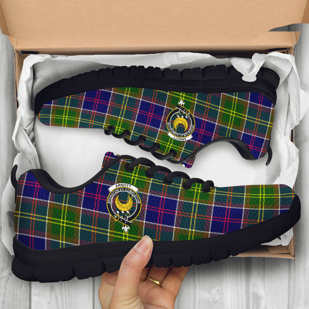 Arnott Tartan Sneakers with Family Crest - Tartan Vibes Clothing