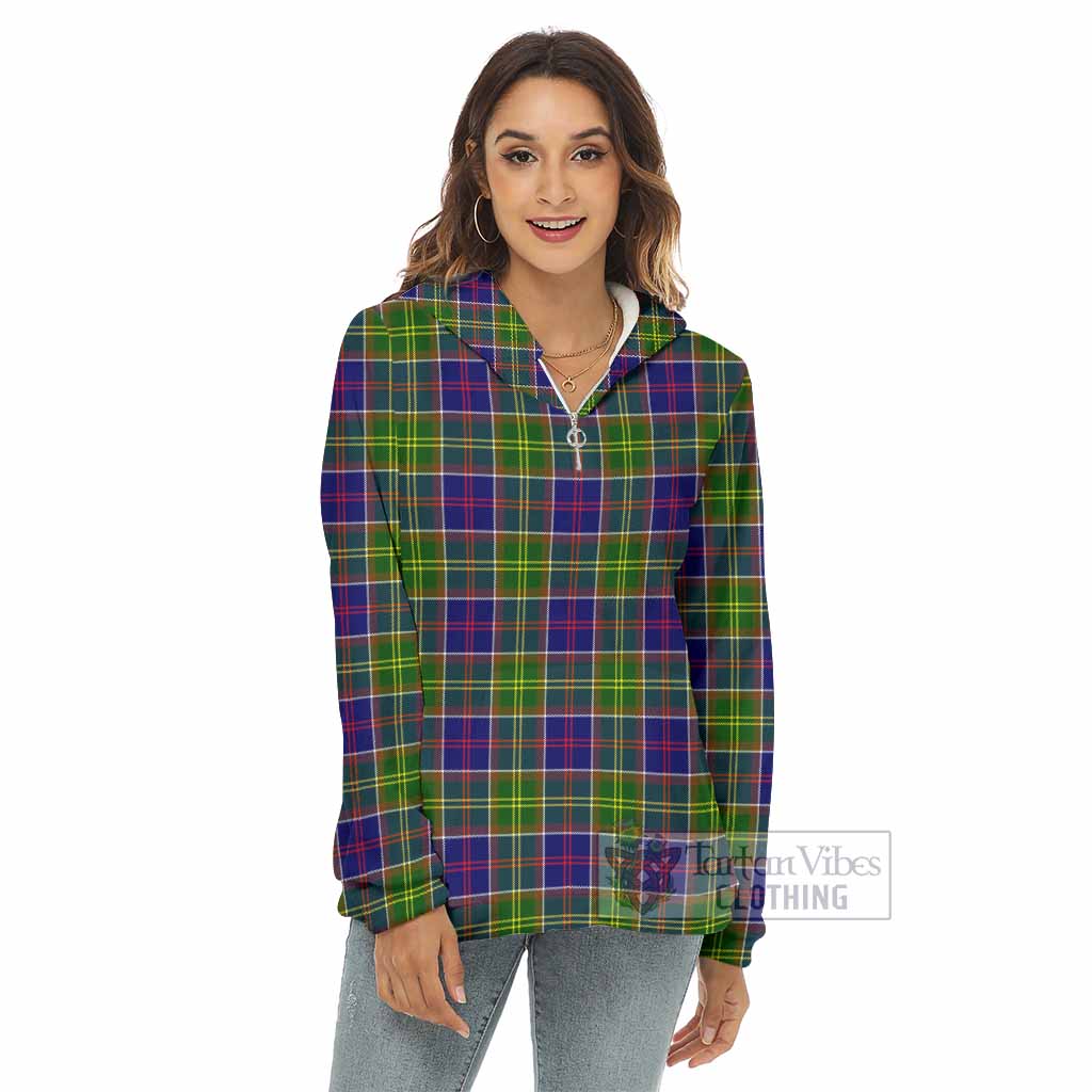 Arnott Tartan Women's Borg Fleece Hoodie with Half Zip - Tartan Vibes Clothing
