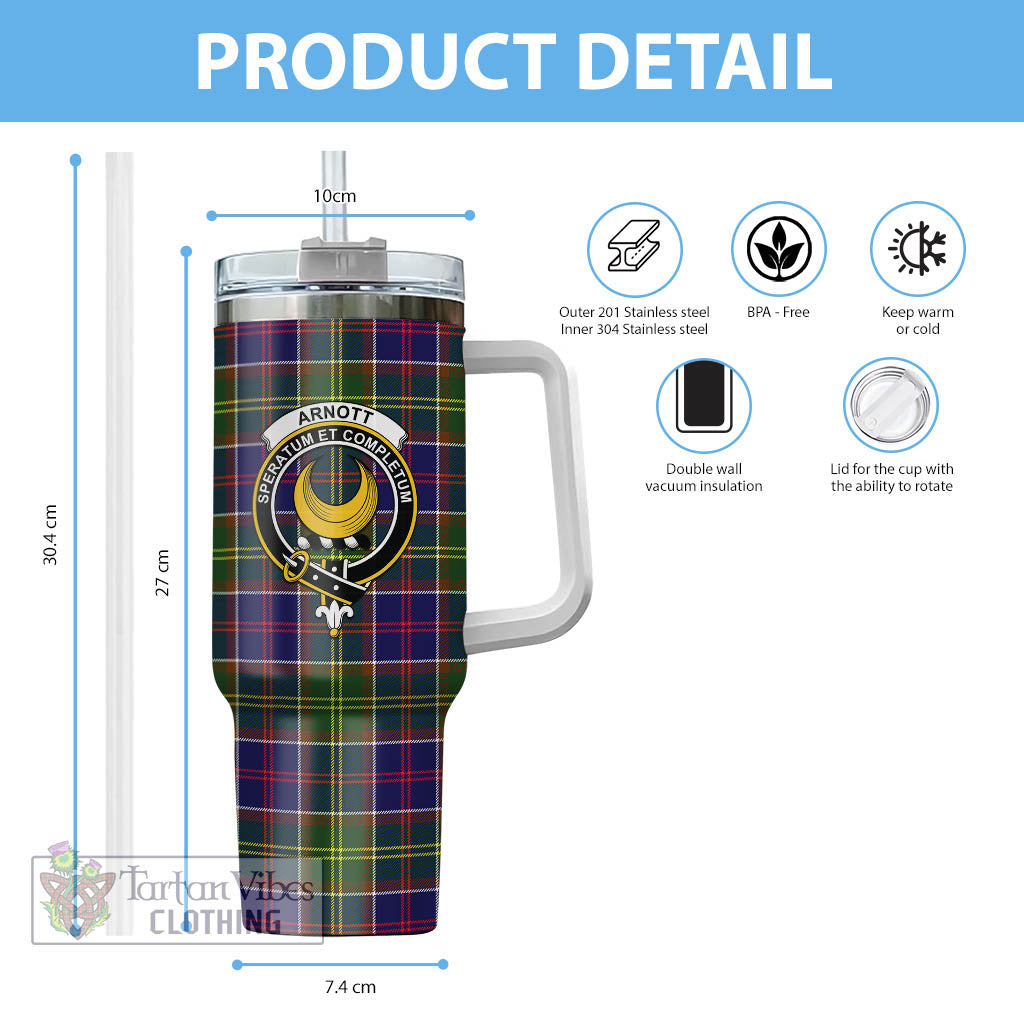 Arnott Tartan Tumbler with Handle with Family Crest - Tartan Vibes Clothing