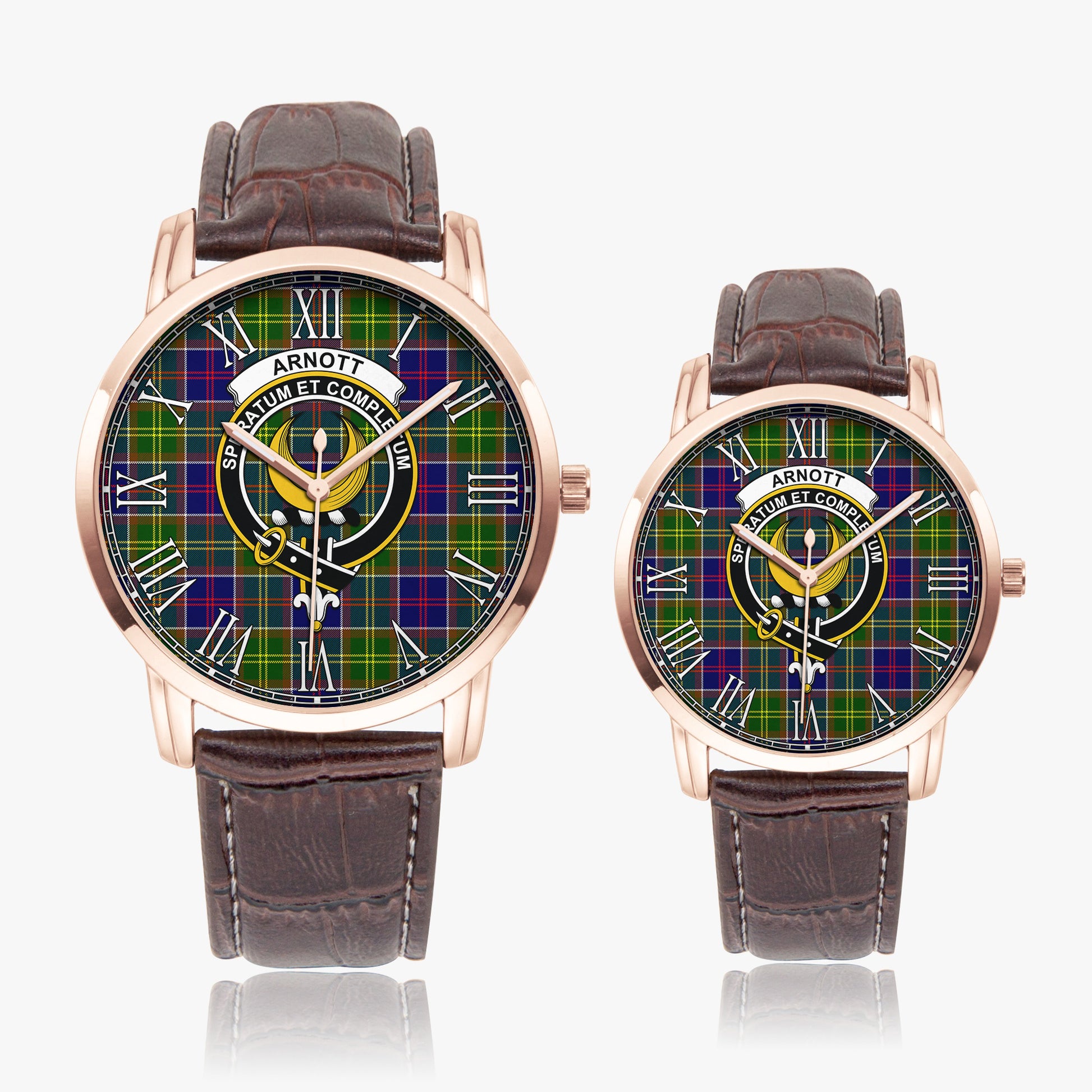 Arnott Tartan Family Crest Leather Strap Quartz Watch - Tartan Vibes Clothing