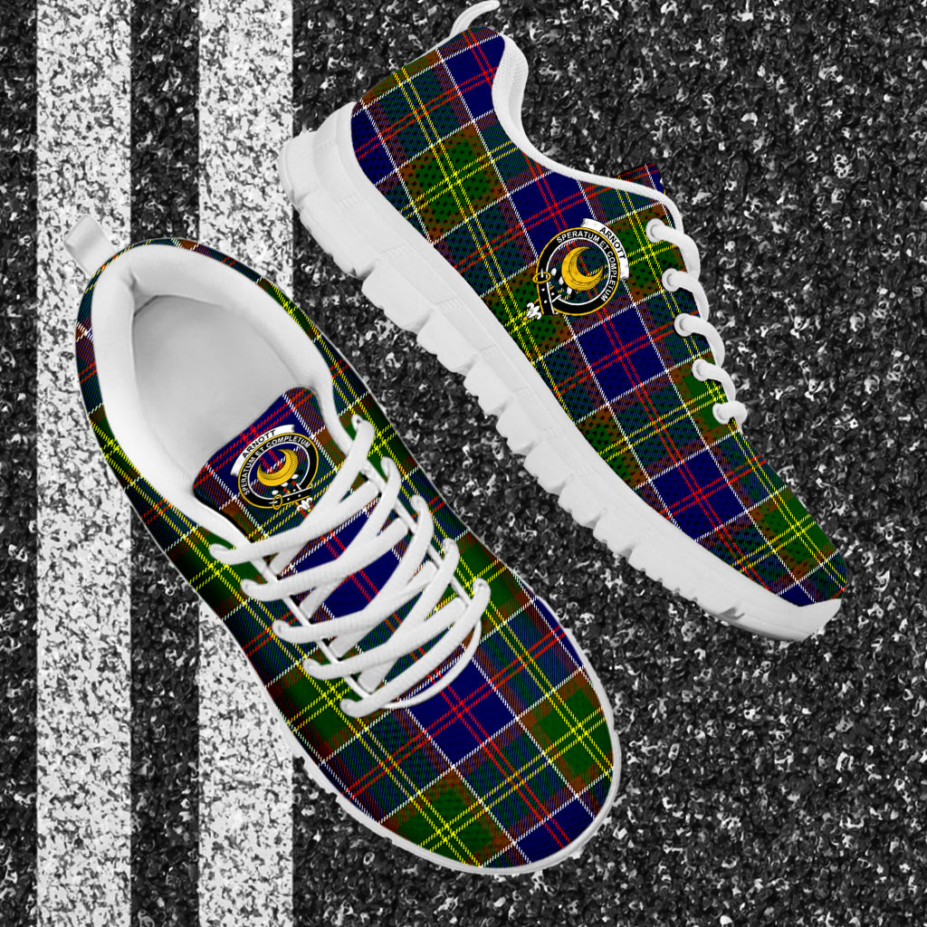 Arnott Tartan Sneakers with Family Crest - Tartan Vibes Clothing