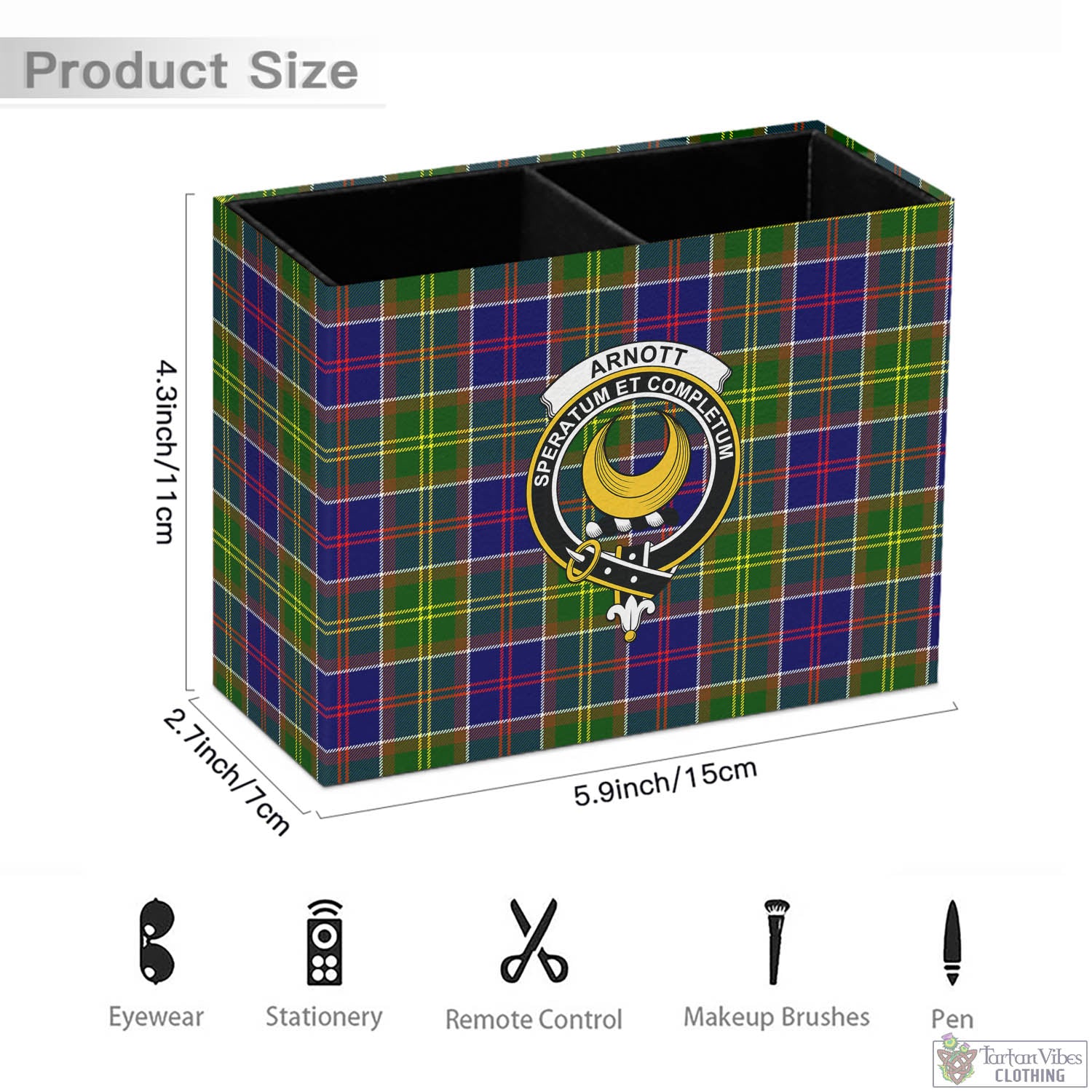 Arnott Tartan Pen Holder with Family Crest - Tartan Vibes Clothing