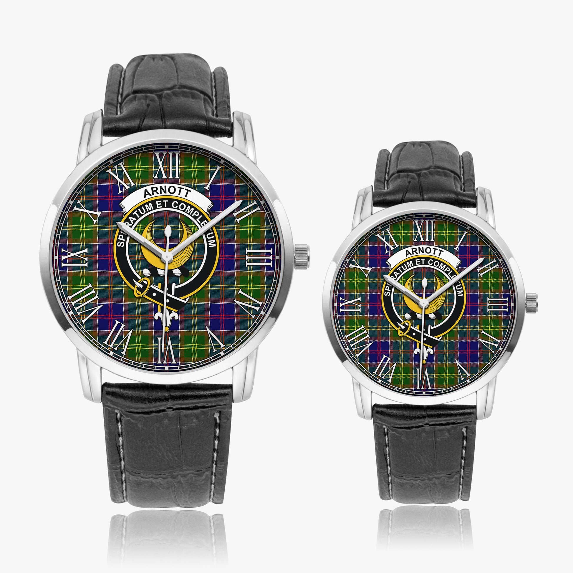Arnott Tartan Family Crest Leather Strap Quartz Watch - Tartan Vibes Clothing