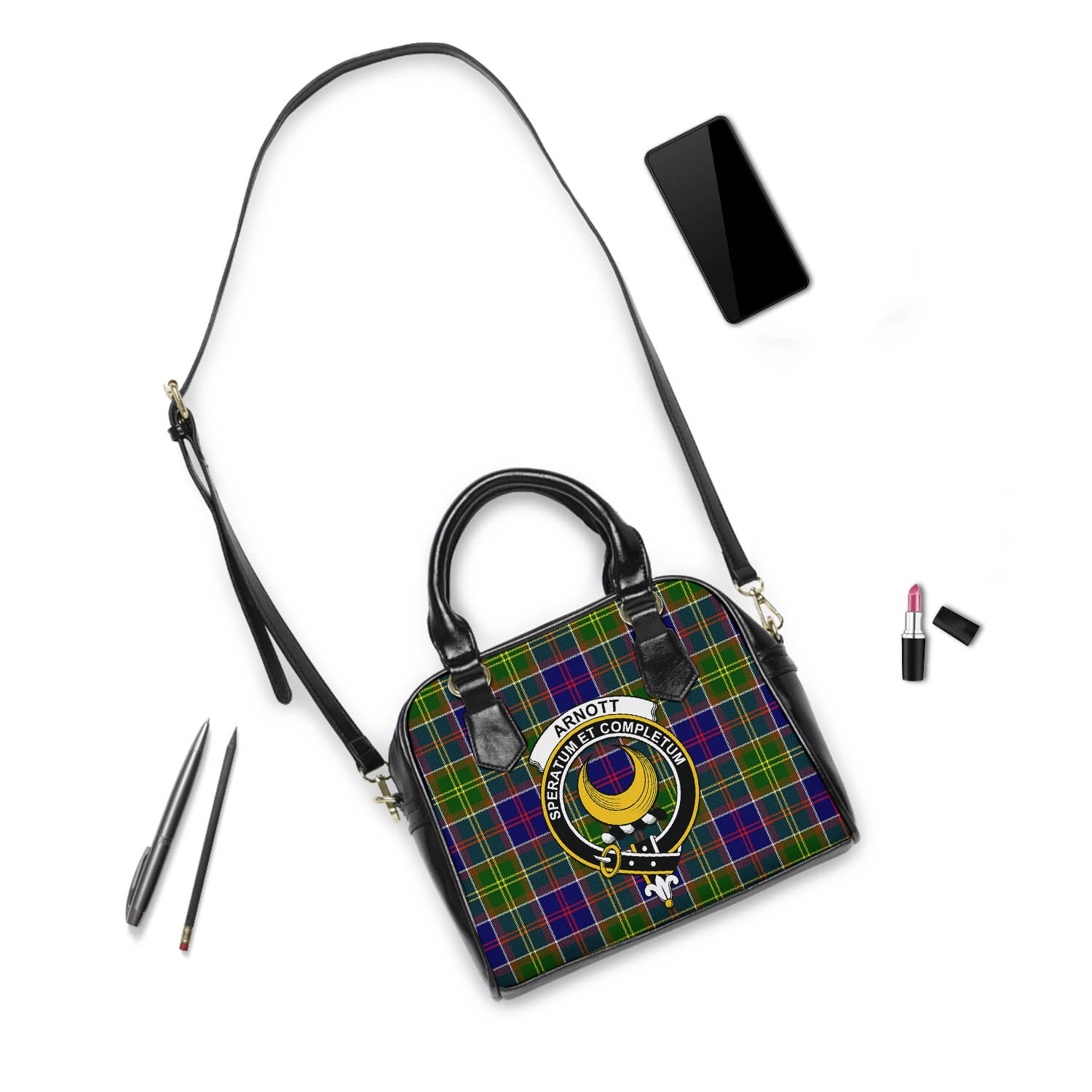 Arnott Tartan Shoulder Handbags with Family Crest - Tartan Vibes Clothing