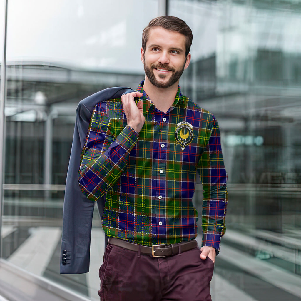 Arnott Tartan Long Sleeve Button Up Shirt with Family Crest - Tartan Vibes Clothing
