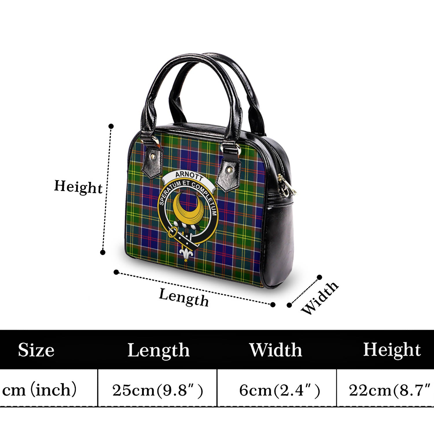 Arnott Tartan Shoulder Handbags with Family Crest - Tartan Vibes Clothing