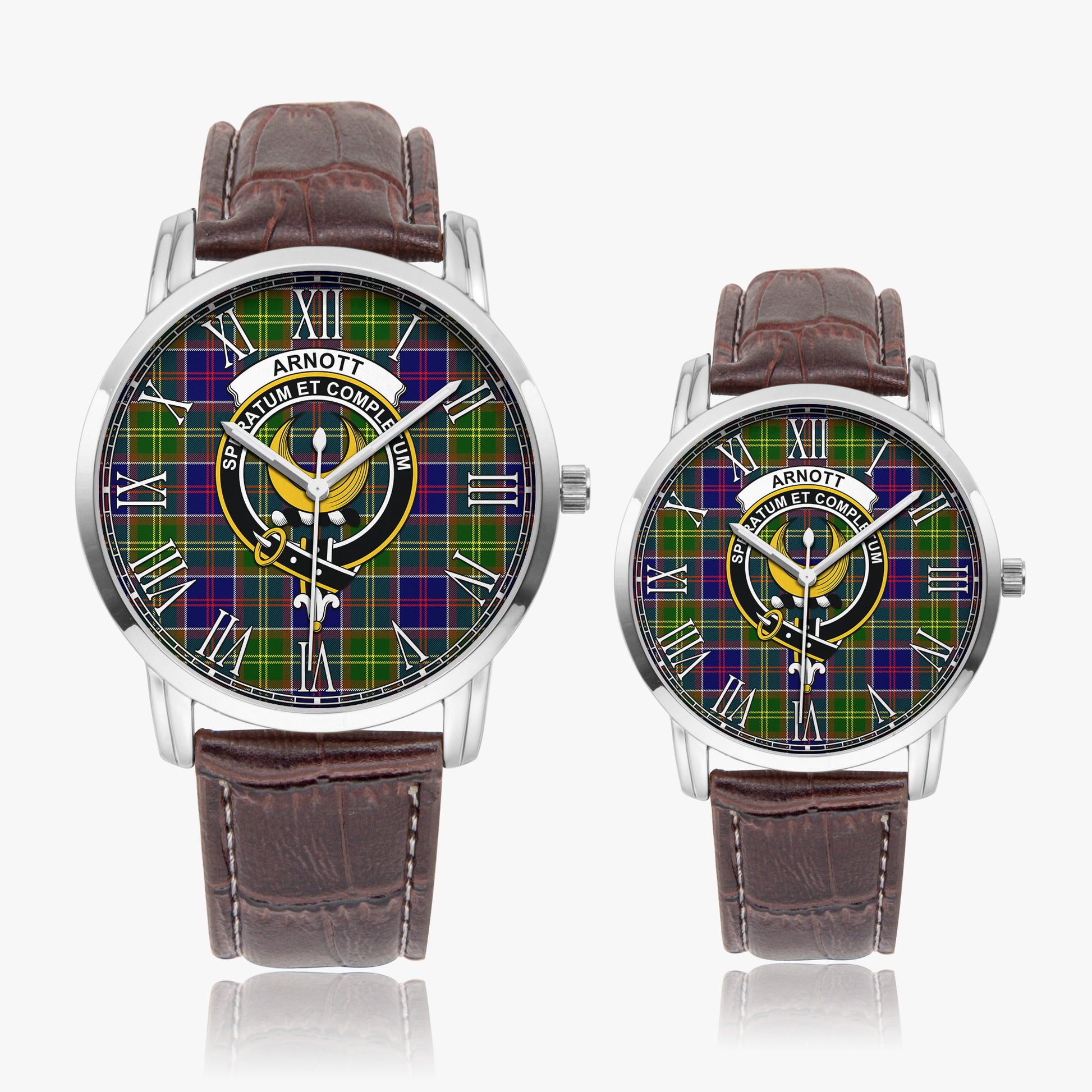 Arnott Tartan Family Crest Leather Strap Quartz Watch - Tartan Vibes Clothing